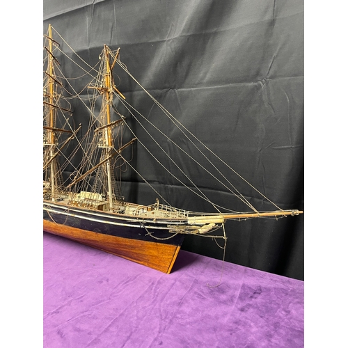 96 - Vintage hand built Model Ship - 113cm x 68cm