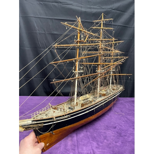 96 - Vintage hand built Model Ship - 113cm x 68cm