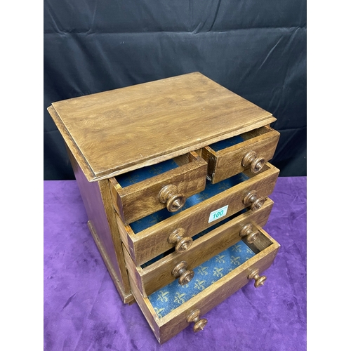 100 - Early 20th Century Cabinet Makers Apprentice 2 over 3 drawer chest of drawers / jewellery box - 31cm... 