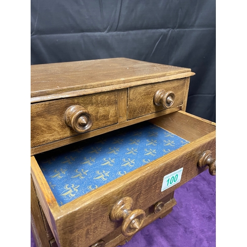 100 - Early 20th Century Cabinet Makers Apprentice 2 over 3 drawer chest of drawers / jewellery box - 31cm... 