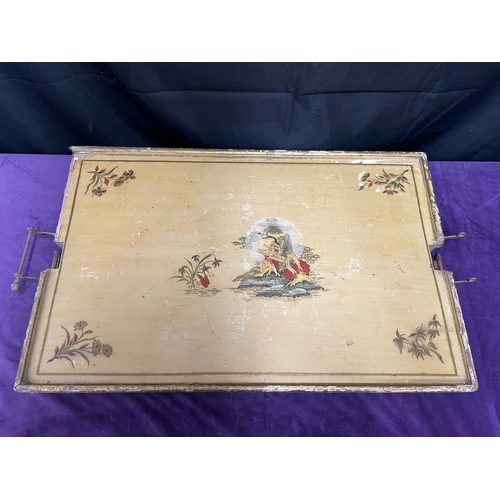 104 - Vintage Oriental Designed Fold out Tray 70cm x 45cm x 60cm