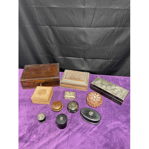 106 - Collection of 19th-20th century wooden boxes / trinkets