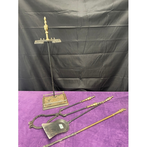 110 - Vintage Fireplace Tool Set with Stand