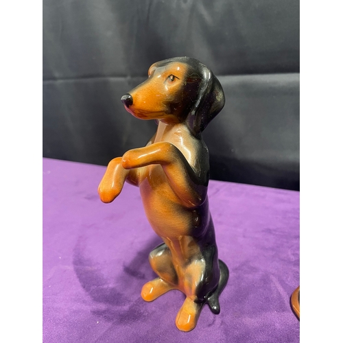 112 - Collection of porcelain Dachshund Dog Ornaments