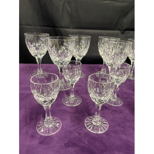 115 - Collection of Royal Brierley Wine (8) & Sherry (8) Cut Crystal Glasses