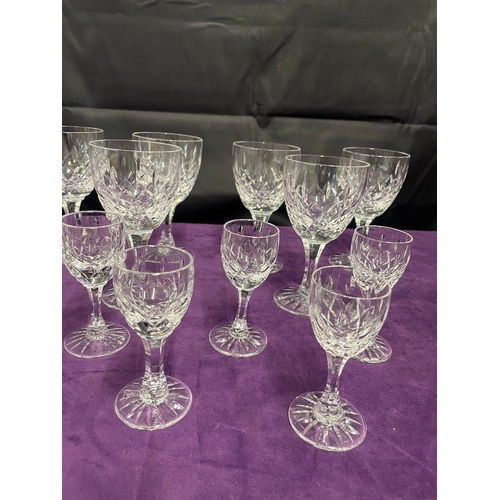 115 - Collection of Royal Brierley Wine (8) & Sherry (8) Cut Crystal Glasses