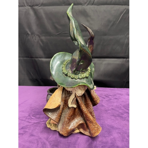 130 - Studio Pottery Two witches (possibly Clarecraft) Signed underneath - 24cm x 29cm