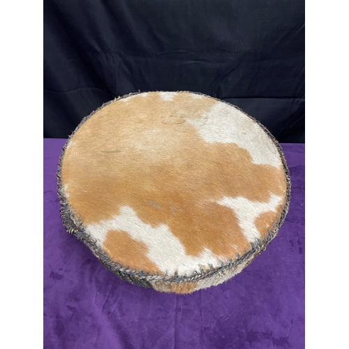 137 - Vintage Cow Hide Drum - 38cm x 30cm