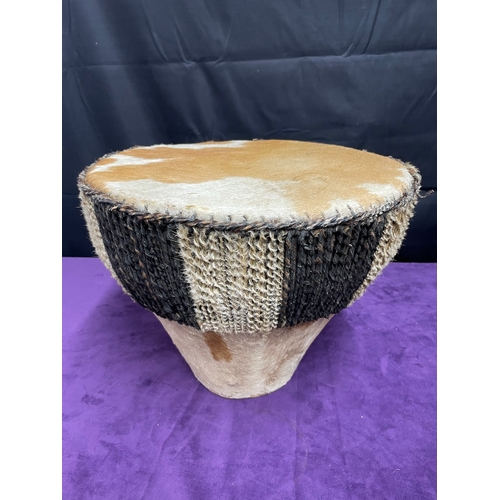 137 - Vintage Cow Hide Drum - 38cm x 30cm