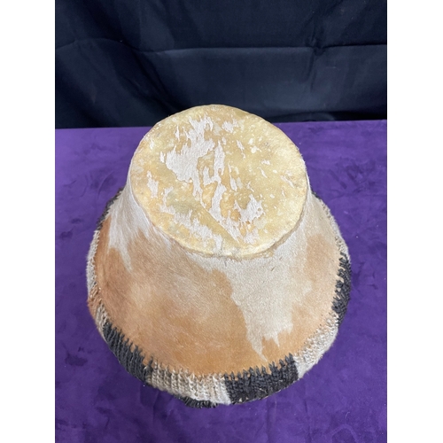 137 - Vintage Cow Hide Drum - 38cm x 30cm