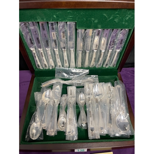 138 - Unused Silver Plate George Butler of Sheffield Cutlery Canteen of 62 Pieces