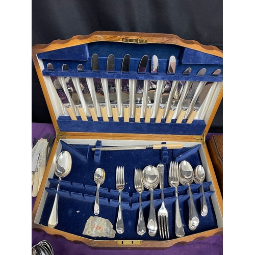 139 - Vintage Collection of Silver Plate / Stainless Cutlery Canteens + others