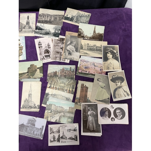 144 - Collection of 1900-1930's postcards social history / locations / ladies in dress - approx 100 some o... 