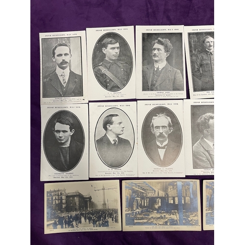 145 - Collection of 20 The Irish Rebellion The Easter  Rising Postcards showing key figures and aftermath ... 