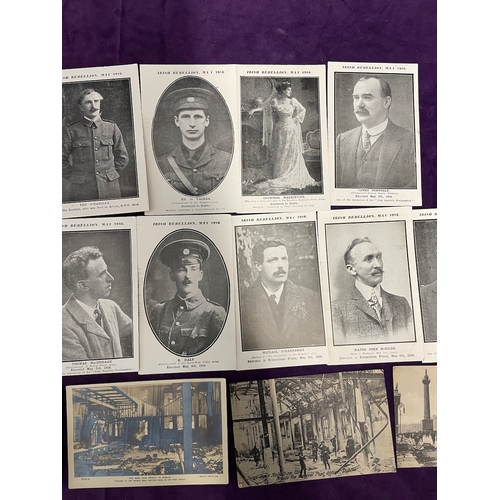 145 - Collection of 20 The Irish Rebellion The Easter  Rising Postcards showing key figures and aftermath ... 