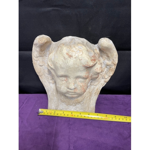 150 - Vintage Plaster Cherub Bust - 20cm x 23cm