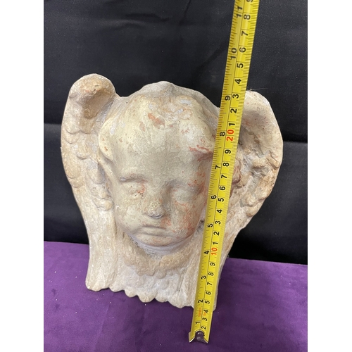 150 - Vintage Plaster Cherub Bust - 20cm x 23cm