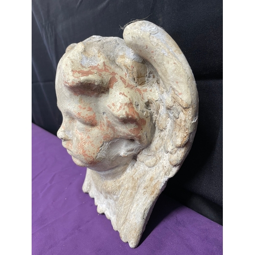 150 - Vintage Plaster Cherub Bust - 20cm x 23cm