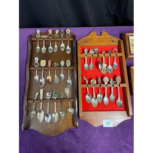 151 - Collection of display teaspoons + others in display cases