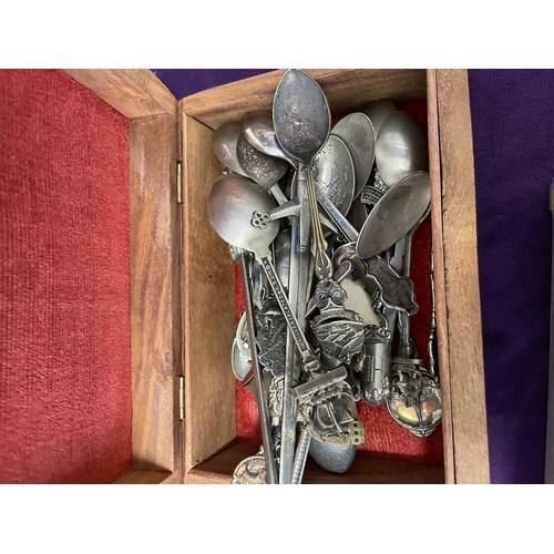 151 - Collection of display teaspoons + others in display cases