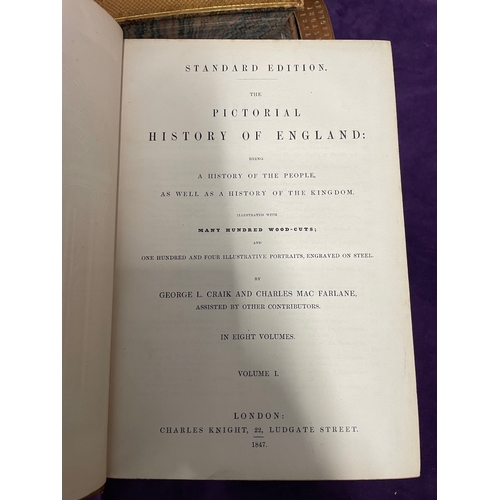 152 - 1847 The Pictorial History of England Four Leather bound Complete 8 Volumes