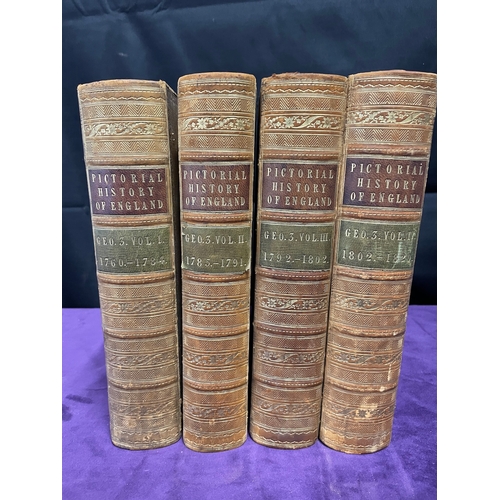 152 - 1847 The Pictorial History of England Four Leather bound Complete 8 Volumes