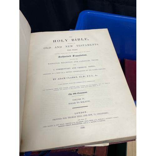 161 - Six Volumes of Clarkes Bible 1836 + Three volumes Commentary of the Old Testament and Two volumes  D... 