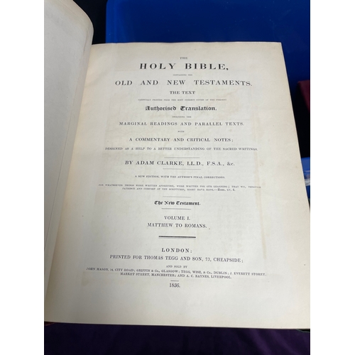 161 - Six Volumes of Clarkes Bible 1836 + Three volumes Commentary of the Old Testament and Two volumes  D... 