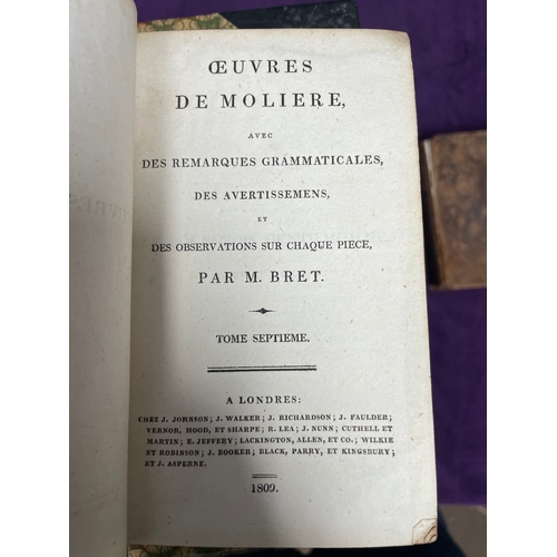 164 - Collection of 19th century leather bounds books inc Shakespeare, Watsons Theological Dictionary, Her... 