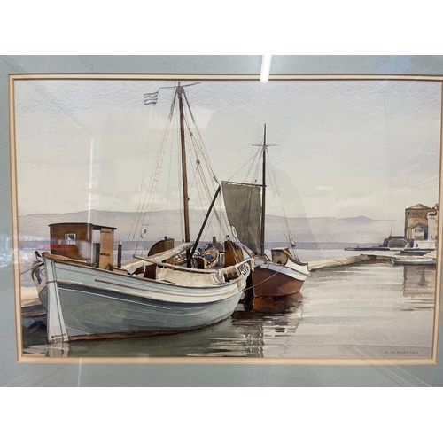 184 - Two original watercolour Marine theme art works by Roland H Rushton & Sir Francis Job 