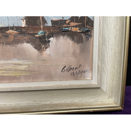 187 - Two framed 20th century seascape oils - Gilbert Wiper (b.1936) + one indistinctly signed