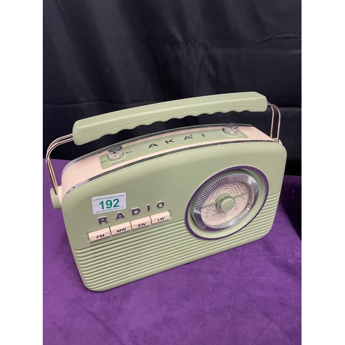 192 - Akai Retro Style Radio + Grundig Yacht Boy