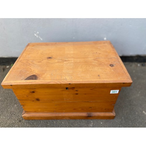 301 - Wooden Pine storage box H-33cm W-56cm