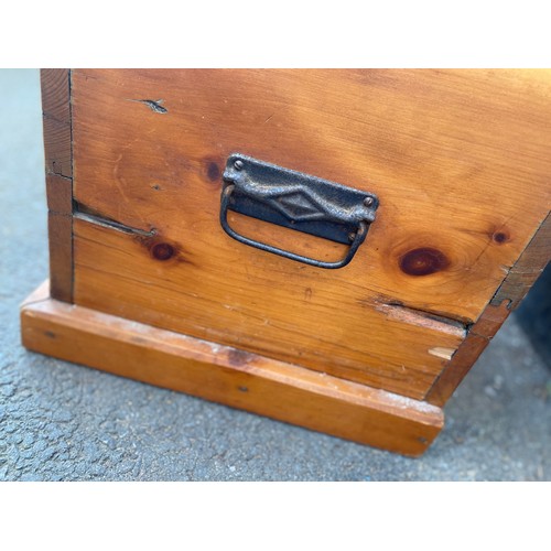 301 - Wooden Pine storage box H-33cm W-56cm