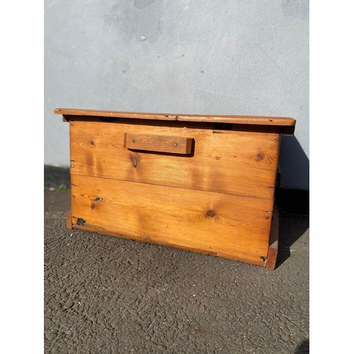 301 - Wooden Pine storage box H-33cm W-56cm