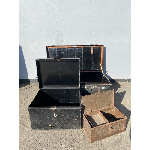 306 - Three Vintage Metal Trunks