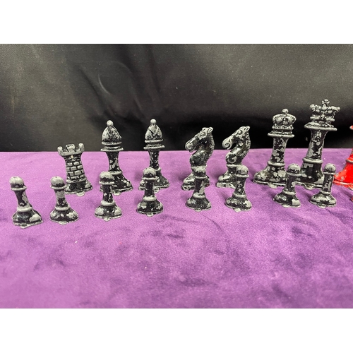 208 - Vintage Lead Chess Pieces