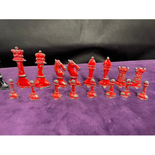 208 - Vintage Lead Chess Pieces