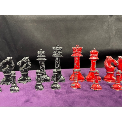 208 - Vintage Lead Chess Pieces