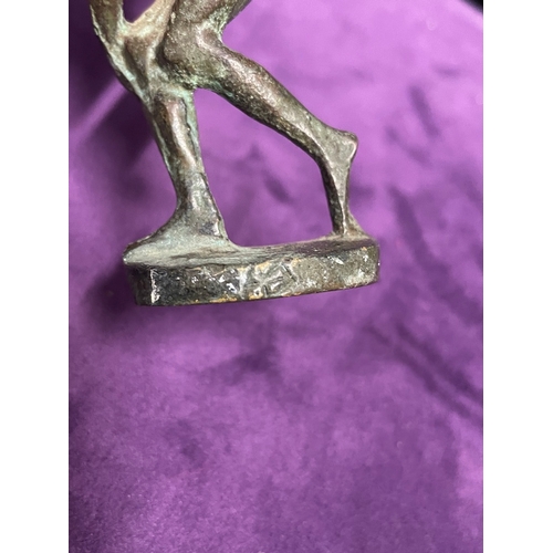 209 - Vintage Bronze Olympian figure, bronze animal bracelet , amethyst bracelet , amethyst pendant A/F, I... 