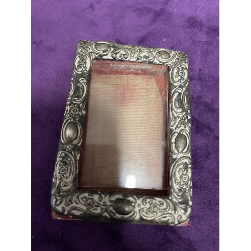 219 - Vintage Miniature Sterling Silver photo frame + Sterling silver  cased Thumb Dictionary