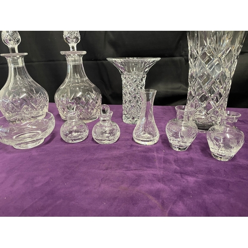 287 - Collection of quality Crystal wares including decanters, vases , bowls, including Stuart & Edinburgh... 