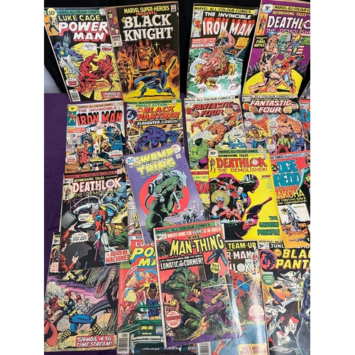 291 - A Collection of 1970's Marvel Comics inc Black Goliath, Luke Cage, Black Panther, Deathlok, Iron Man... 