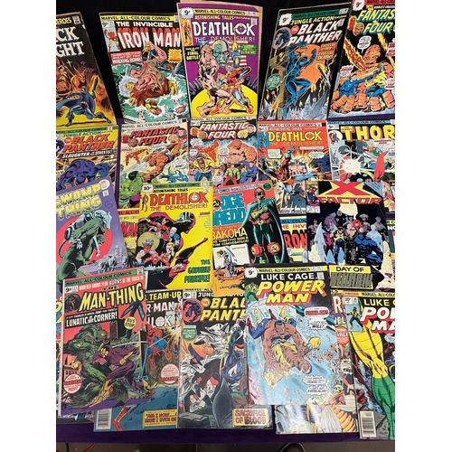 291 - A Collection of 1970's Marvel Comics inc Black Goliath, Luke Cage, Black Panther, Deathlok, Iron Man... 