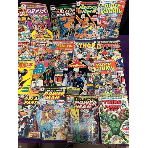 291 - A Collection of 1970's Marvel Comics inc Black Goliath, Luke Cage, Black Panther, Deathlok, Iron Man... 