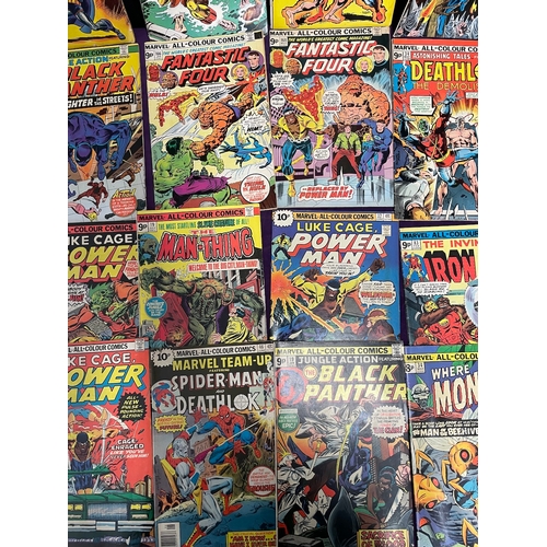 291 - A Collection of 1970's Marvel Comics inc Black Goliath, Luke Cage, Black Panther, Deathlok, Iron Man... 