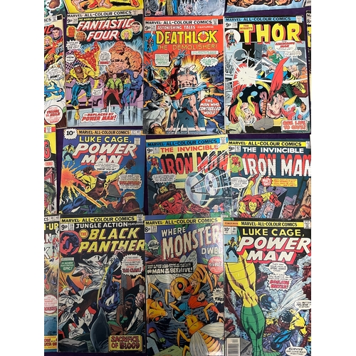 291 - A Collection of 1970's Marvel Comics inc Black Goliath, Luke Cage, Black Panther, Deathlok, Iron Man... 