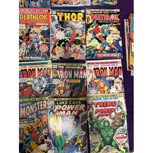 291 - A Collection of 1970's Marvel Comics inc Black Goliath, Luke Cage, Black Panther, Deathlok, Iron Man... 