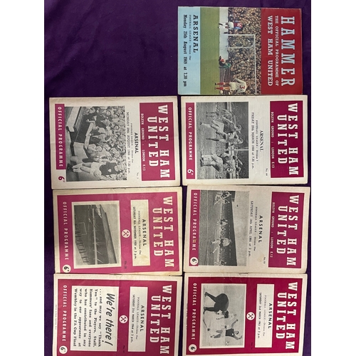 293 - 1950's/60's West Ham FC Football Programmes vs Arsenal