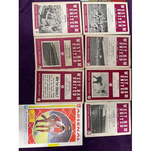 293 - 1950's/60's West Ham FC Football Programmes vs Arsenal